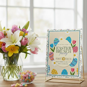 Carte Postale Brunch de Pâques moderne Jardin printanier de Pâ