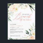 Carte Postale brunch et boissons pétillantes Baby shower pêche a<br><div class="desc">élégant design de Baby shower avec fleurs roses et texte stylisé</div>