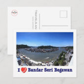 Carte Postale Brunei - Bandar Seri Begawan - I love - (Devant / Derrière)