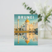 Carte Postale Brunei Illustration Voyage Art Vintage (Debout devant)