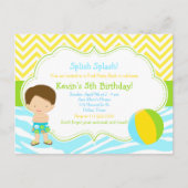 Carte Postale Brunette Boy Pool Party Bash Party (Devant)