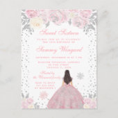 Carte Postale Brunette Cheveux Hiver Rose Princesse Douze Ans (Devant)