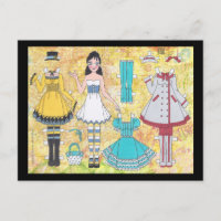 Carte postale Brunette Lolita Papier