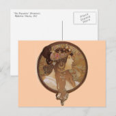 Carte Postale Brunette par Alphonse Mucha (Devant / Derrière)