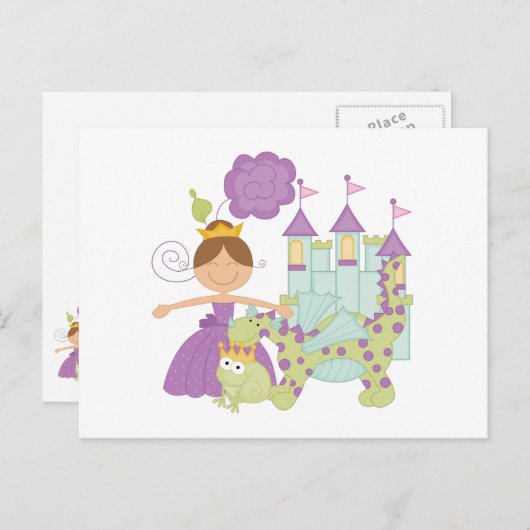 Carte Postale Brunette Princesse (Devant / Derrière)