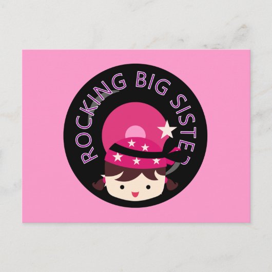 Carte Postale Brunette Rocking Big Sister (Devant)
