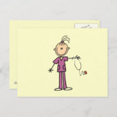 Carte Postale Brunette Stick Figure Nurse (Devant / Derrière)