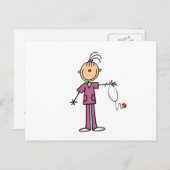 Carte Postale Brunette Stick Figure Nurse (Devant / Derrière)