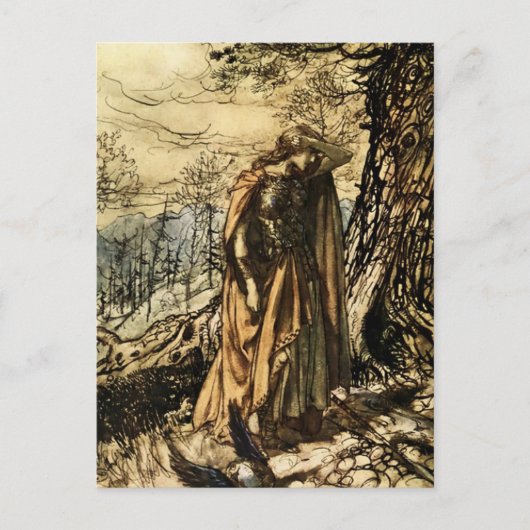 Carte Postale "Brunhilde Dazed and Alarm" par Arthur Rackham (Devant)