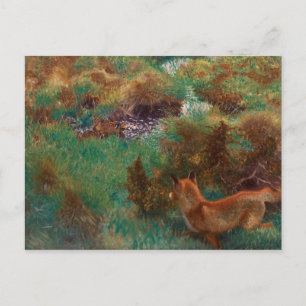 Carte Postale Bruno Liljefors - Fox Stalking Wild Ducks