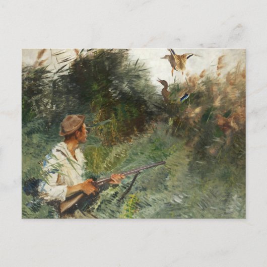 Carte Postale Bruno Liljefors - Hunter et Mallards (Devant)