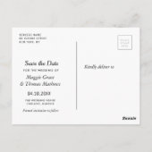 Carte Postale brush rustique lettrage mariage enregistrer la dat (Dos)