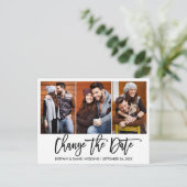 Carte Postale Brush Script 3 Photo Modifier La Date Nouvelle Dat (Debout devant)