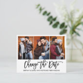 Carte Postale Brush Script 3 Photo Modifier La Date Photo (Debout devant)