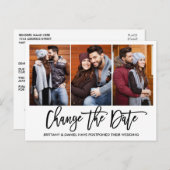 Carte Postale Brush Script 3 Photo Modifier La Date Photo (Devant / Derrière)