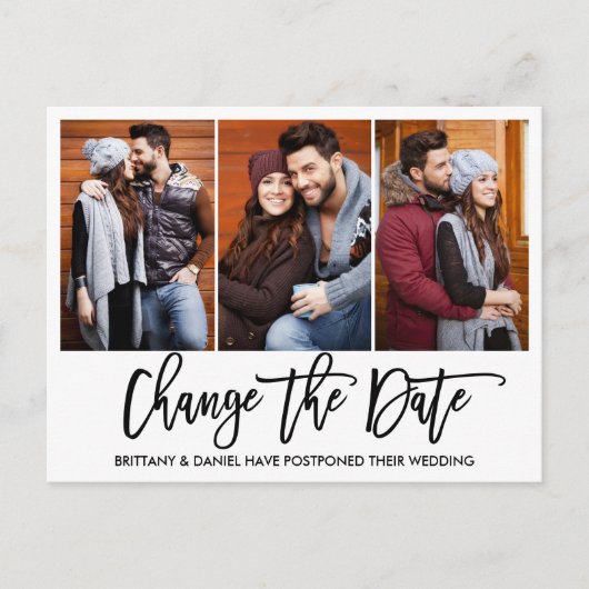 Carte Postale Brush Script 3 Photo Modifier La Date Photo (Devant)