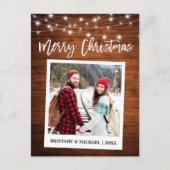 Carte Postale Brush Script Caméra instantanée Bois Couple Noël (Devant)
