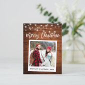 Carte Postale Brush Script Caméra instantanée Bois Couple Noël (Debout devant)