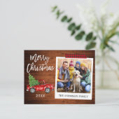 Carte Postale Brush Script Camion Instantané Photo de Noël Bande (Debout devant)