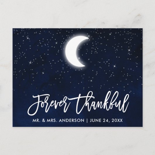 Carte Postale Brush Script Celestin Mariage Forever Thankful (Devant)