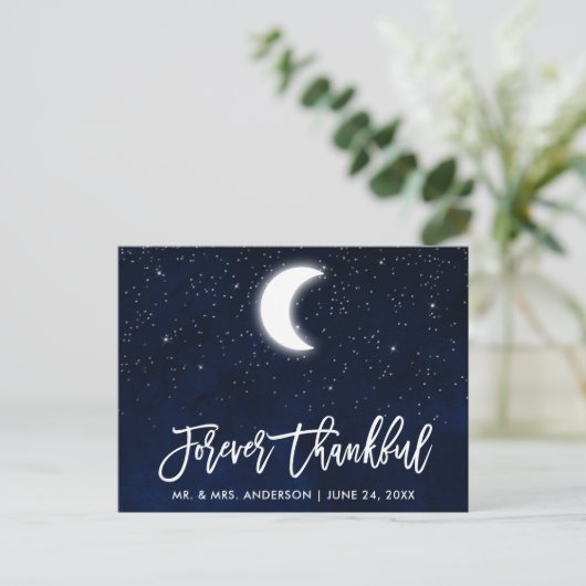 Carte Postale Brush Script Celestin Mariage Forever Thankful (Debout devant)