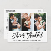 Carte Postale Brush Script Forever Merci Mariage 3 Photo (Devant / Derrière)