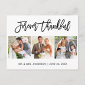 Carte Postale Brush Script Forever Thankful 3 Mariage photo (Devant)