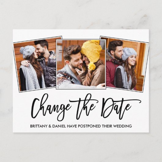 Carte Postale Brush Script Modifier La Photo Date 3 (Devant)