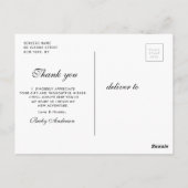Carte Postale Brush script or casquette graduation merci (Dos)