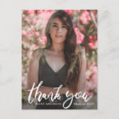 Carte Postale Brush script photo overlay graduation merci (Devant)