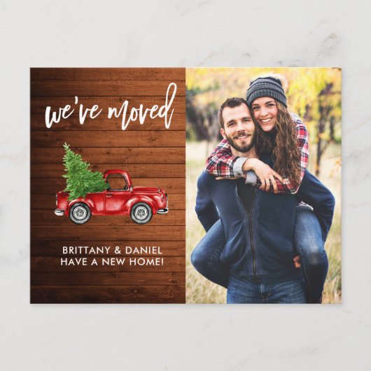 Carte Postale Brush Script Photo Russe Adresse Changer Camion Ro (Devant)