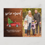 Carte Postale Brush Script Rustique Adresse Changer Camion Rouge (Devant)