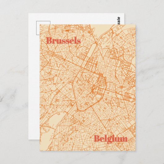 Carte Postale Brussels Map (Devant / Derrière)