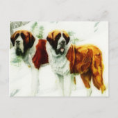 Carte Postale brut et lisse St Bernard - peinture (Devant)