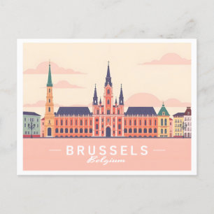 Carte Postale Bruxelles Belgique Grand Place Pastel Travel