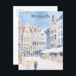 Carte Postale Bruxelles Belgique Peinture Gouache Illustration V<br><div class="desc">Bruxelles Belgique Peinture Gouache Illustration couleur pastel douce style vintage</div>