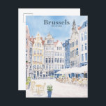 Carte Postale Bruxelles Belgique Peinture Gouache Illustration V<br><div class="desc">Bruxelles Belgique Peinture Gouache Illustration couleur pastel douce style vintage</div>