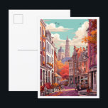 Carte Postale Bruxelles Belgique Vintage voyage d'art<br><div class="desc">Bruxelles Belgique Art lieu de voyage vintage illustration</div>