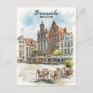 Carte Postale Bruxelles Belgique – Vue panoramique vintage de la