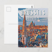 Carte Postale Bruxelles, la capitale de la Belgique et d'Europe (Devant / Derrière)