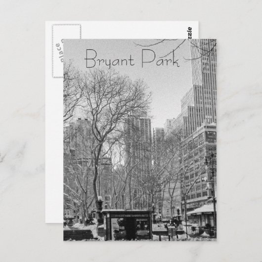 Carte Postale Bryant Park (Devant / Derrière)