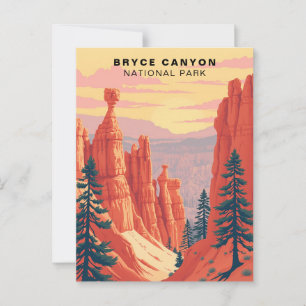 Carte Postale Bryce Canyon National Park Retro USA