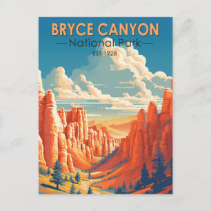 Carte Postale Bryce Canyon National Park Travel Art Vintage