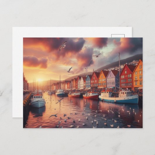 Carte Postale bryggen bergen norway (Devant / Derrière)