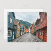 Carte Postale bryggen bergen rue norway (Devant / Derrière)