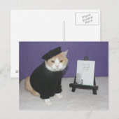 Carte Postale Bubba, Chat d'artiste (Devant / Derrière)