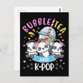 Carte Postale Bubble Tea K-Pop Cadeau Filles Boba Cadeau Tea Cor (Devant / Derrière)