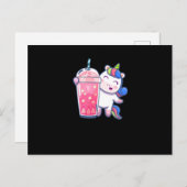 Carte Postale Bubble Tea Unicorn Cadeau (Devant / Derrière)