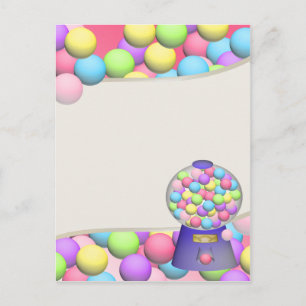 Carte Postale Bubblegum Gumballs et machine