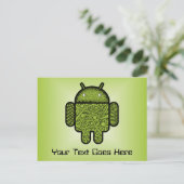 Carte Postale Bubbles Doodle Character pour le robot Android™ (Debout devant)